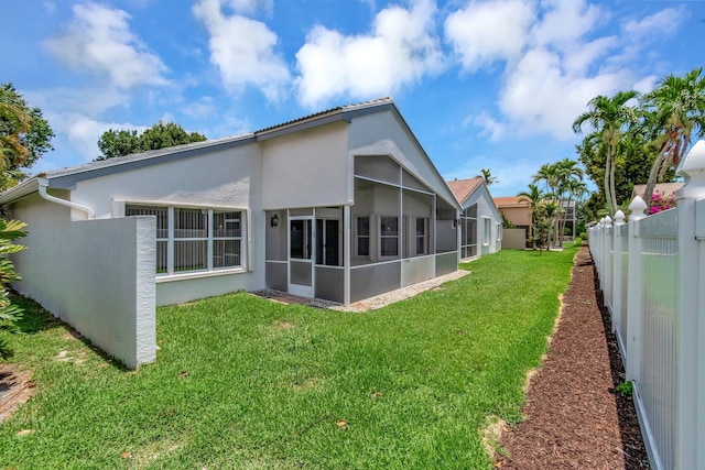 7566 San Pedro St, Boynton Beach, FL 33437 - back of property with a sunroom and stucco siding
