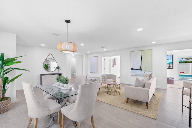 812 Chapel Hill Blvd, Boynton Beach, FL 33435 - dining space with light wood-style flooring, recessed lighting, and baseboards