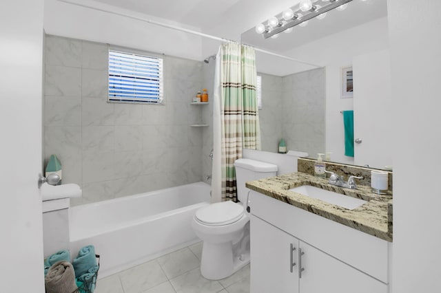 5451 Verona Dr Unit M, Boynton Beach, FL 33437 - full bath featuring tile patterned floors, toilet, shower / bath combo with shower curtain, and vanity