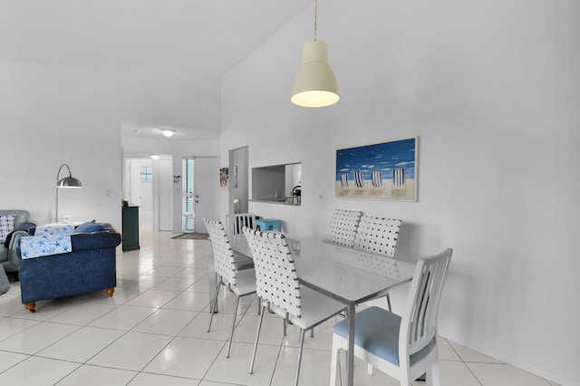 5451 Verona Dr Unit M, Boynton Beach, FL 33437 - dining area featuring tile patterned floors and a towering ceiling