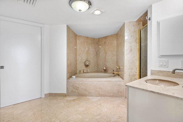 1500 S Ocean Blvd Unit 804, Boca Raton, FL 33432 - full bath with a bath, a shower stall, and vanity