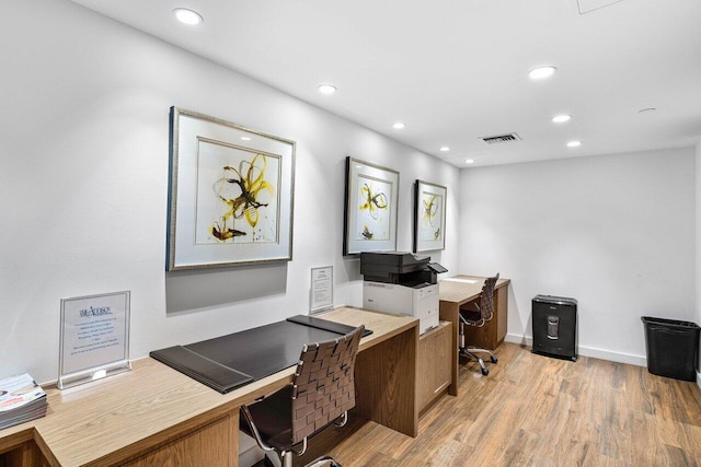 1500 S Ocean Blvd Unit 804, Boca Raton, FL 33432 - home office with recessed lighting, light wood-style floors, and baseboards