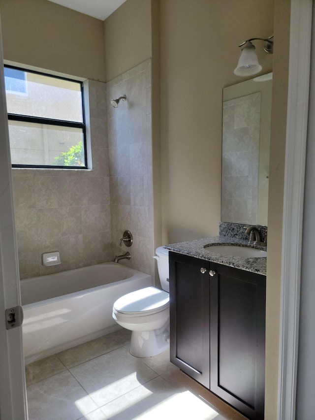 4295 55th St, Vero Beach, FL 32967 - full bathroom featuring tile patterned flooring,  shower combination, toilet, and vanity