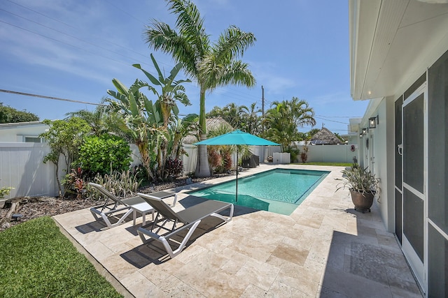 2585 SE 6th St, Pompano Beach, FL 33062 - view of swimming pool with a fenced backyard and a patio area