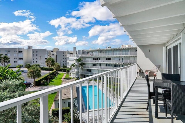 3500 S Ocean Blvd Unit 410, South Palm Beach, FL 33480 - balcony featuring view of pool