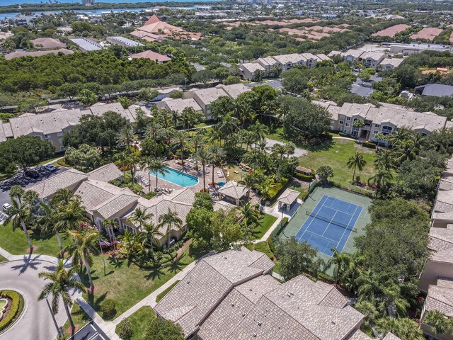 236 Village Blvd Unit 1303, Tequesta, FL 33469 - aerial view of property's location with a pool area and nearby suburban area