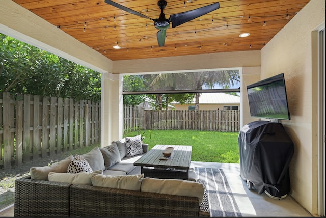 17564 Cinquez Park Rd W, Jupiter, FL 33458 - view of patio featuring outdoor lounge area and a grill