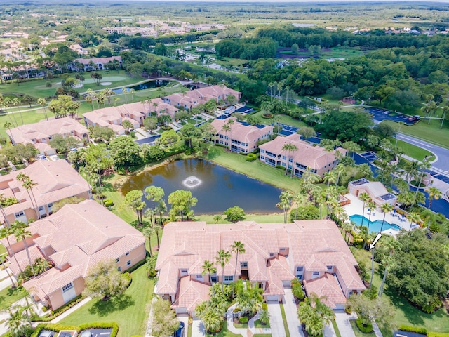 208 Legendary Cir, Palm Beach Gardens, FL 33418 - aerial view of residential area with a large body of water and a pool