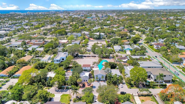 218 NE 10th St, Delray Beach, FL 33444 - aerial overview of property's location with nearby suburban area