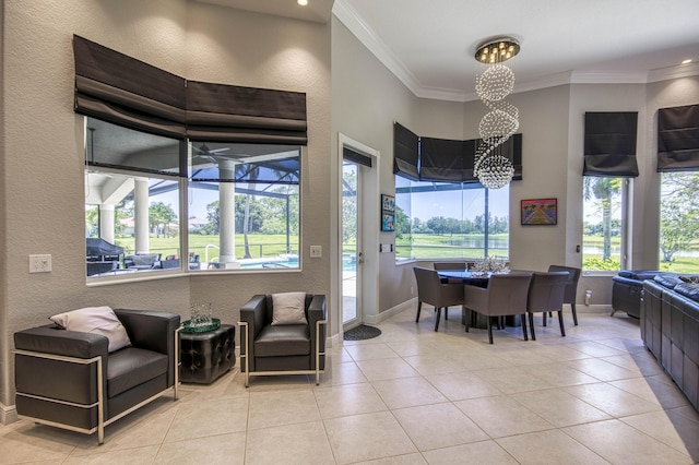 community lobby featuring a textured wall and ornamental molding