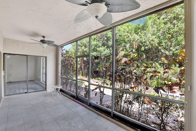 5640 Coach House Cir Unit C, Boca Raton, FL 33486 - unfurnished sunroom with a ceiling fan