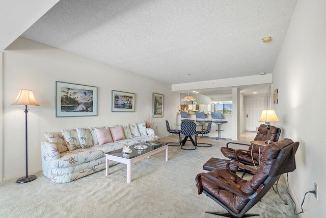 1401 Tidal Pointe Blvd Unit 405, Jupiter, FL 33477 - living area featuring a textured ceiling and carpet flooring