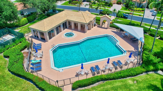 6179 Evian Pl, Boynton Beach, FL 33437 - view from above of property with a pool