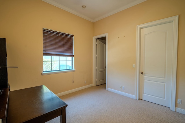8979 Three Rail Dr, Boynton Beach, FL 33472 - unfurnished office with crown molding, carpet floors, and baseboards