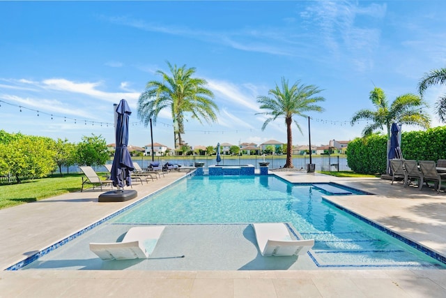 9196 Grand Prix Ln, Boynton Beach, FL 33472 - view of pool featuring a patio area and a pool with connected hot tub