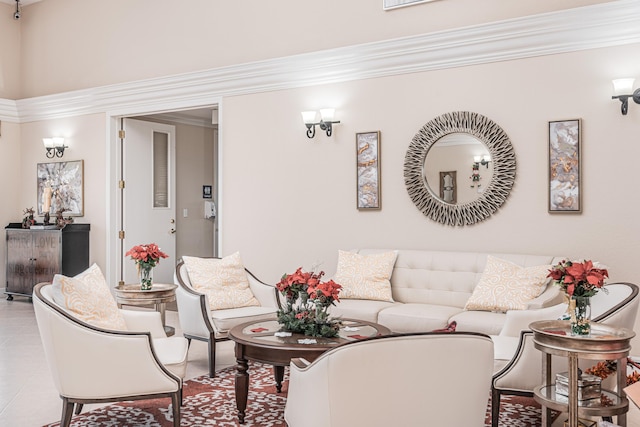 852 Gairloch Ln, Fort Pierce, FL 34947 - tiled living room featuring ornamental molding