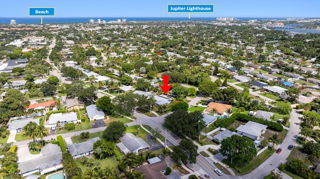 454 Tequesta Dr, Tequesta, FL 33469 - aerial view of property's location featuring a nearby body of water and nearby suburban area