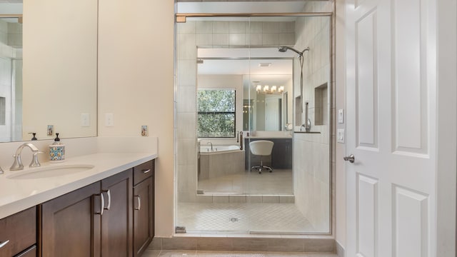 8520 Lewis River Rd, Delray Beach, FL 33446 - full bathroom with a shower stall, vanity, and a bathtub