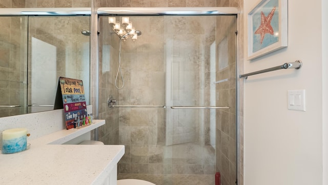8520 Lewis River Rd, Delray Beach, FL 33446 - full bathroom featuring a stall shower, vanity, and toilet