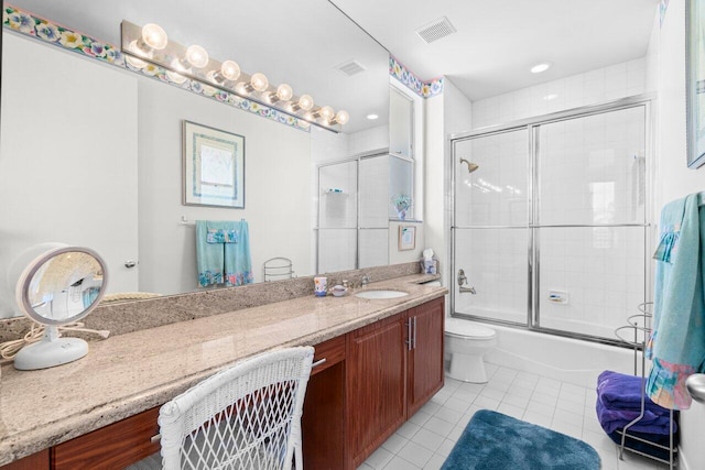 5846 NW 24th Ave Unit 202, Boca Raton, FL 33496 - bathroom with tile patterned floors, vanity, toilet, and enclosed tub / shower combo
