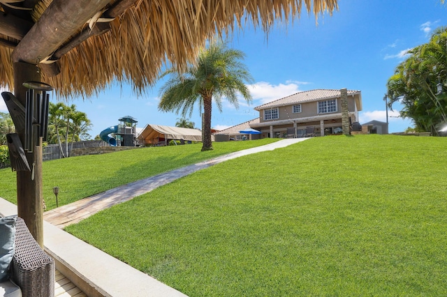view of grassy yard