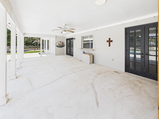 2045 SW 18th Ln, Okeechobee, FL 34974 - view of patio featuring french doors and ceiling fan