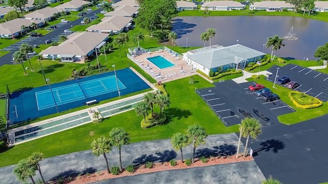 517 SE Crooked Lake Ln Unit D, Fort Pierce, FL 34982 - aerial view of a pool area and a nearby body of water