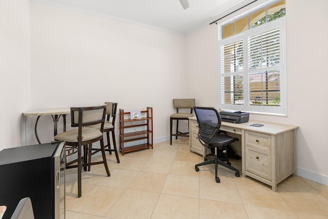 10171 SW Dolce Rd, Port Saint Lucie, FL 34986 - office space with ornamental molding, baseboards, and light tile patterned flooring