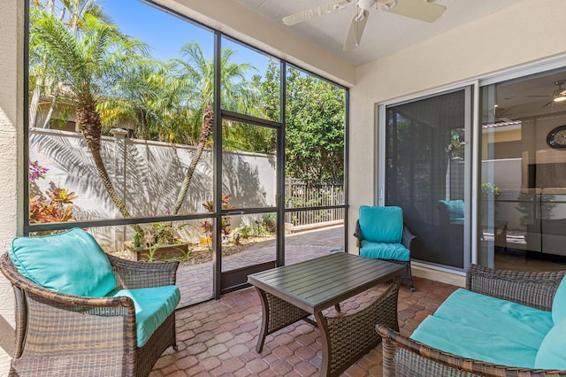 10171 SW Dolce Rd, Port Saint Lucie, FL 34986 - sunroom with a ceiling fan