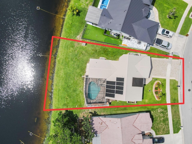8586 Brian Blvd, Boynton Beach, FL 33472 - aerial overview of property's location with a nearby body of water and property boundaries highlighted