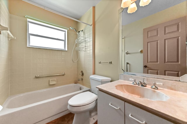 8586 Brian Blvd, Boynton Beach, FL 33472 - bathroom featuring vanity, tub / shower combination, and toilet