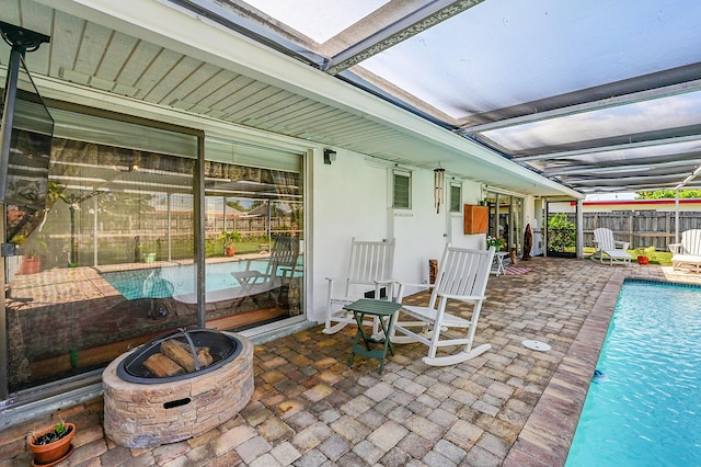 1328 SE 3rd Ave, Deerfield Beach, FL 33441 - view of patio / terrace featuring a fire pit and an outdoor pool