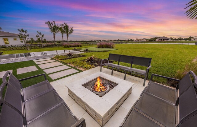 20132 Se Bridgewater Drive Madeira Model, Jupiter, FL 33458 - view of patio / terrace featuring a fire pit