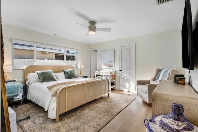 220 Fordham Dr, Lake Worth Beach, FL 33460 - bedroom featuring wood finished floors and ceiling fan
