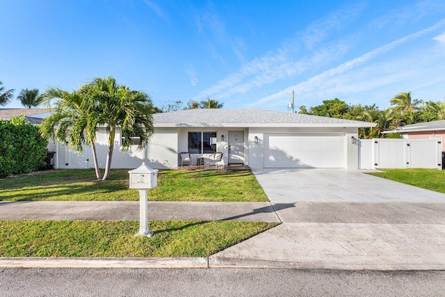 220 Fordham Dr, Lake Worth Beach, FL 33460 - ranch-style home featuring a gate, driveway, a garage, and stucco siding