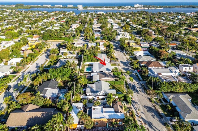 220 Fordham Dr, Lake Worth Beach, FL 33460 - aerial view of property and surrounding area featuring nearby suburban area and a large body of water