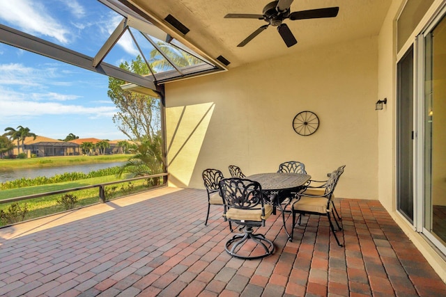 8273 Razorback Ct, Boynton Beach, FL 33473 - sunroom with a water view and lofted ceiling