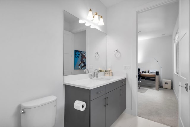 13444 Bernoulli Way, Palm Beach Gardens, FL 33418 - bathroom with vanity, toilet, and tile patterned floors