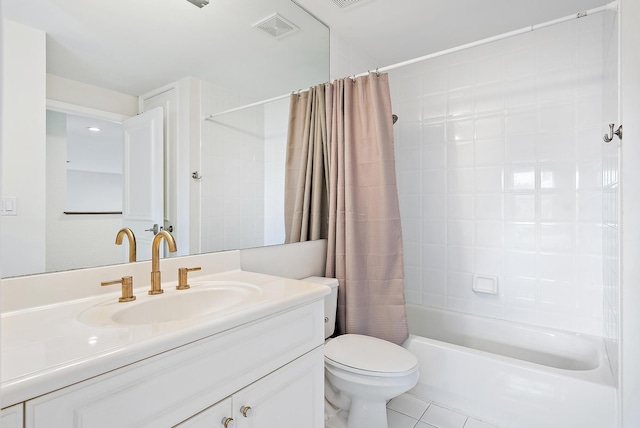 8405 Legend Club Dr, West Palm Beach, FL 33412 - full bath with vanity, shower / bath combination with curtain, toilet, and tile patterned floors