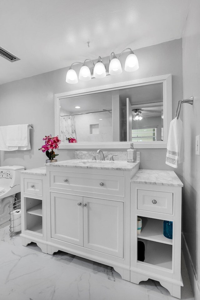 23247 Barwood Ln Unit 305, Boca Raton, FL 33428 - full bathroom featuring toilet, vanity, and marble finish floors