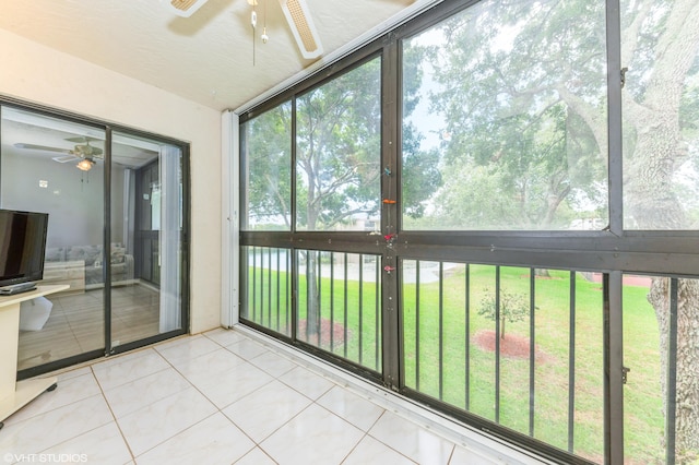 15324 Lakes Of Delray Blvd Unit 210, Delray Beach, FL 33484 - unfurnished sunroom featuring a ceiling fan