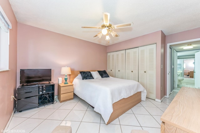15324 Lakes Of Delray Blvd Unit 210, Delray Beach, FL 33484 - bedroom with a closet, light tile patterned flooring, and ceiling fan