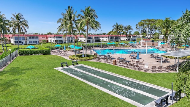 735 Monaco P, Delray Beach, FL 33446 - view of community featuring shuffleboard and a swimming pool