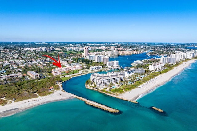 1040 Banyan Rd Unit 501C, Boca Raton, FL 33432 - aerial overview of property's location featuring nearby urban area and extended coastline