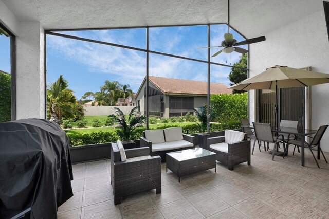 10393 Lexington Cir S, Boynton Beach, FL 33436 - view of patio / terrace featuring grilling area, outdoor dining space, and an outdoor living space