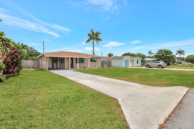 5305 Cleveland Rd, Delray Beach, FL 33484 - single story home featuring concrete driveway, an attached carport, and stucco siding