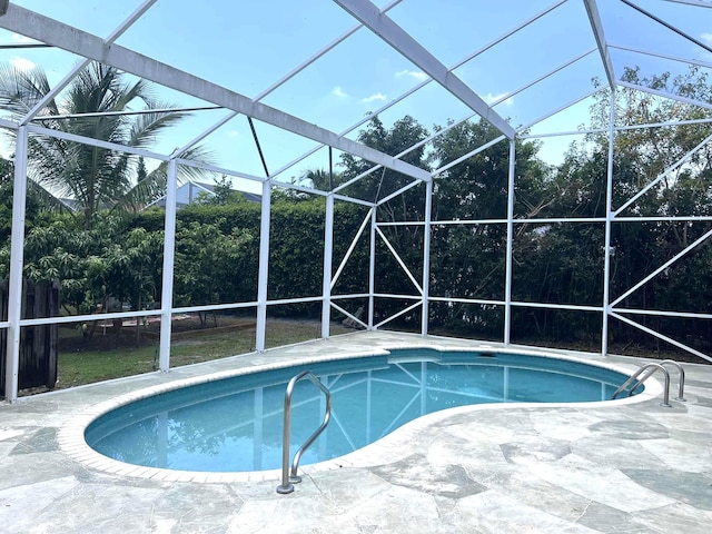 12299 Wedge Way, Boynton Beach, FL 33437 - outdoor pool with glass enclosure and a patio area