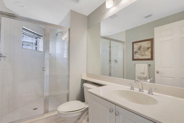 230 Ocean Grande Blvd Unit 501, Jupiter, FL 33477 - bathroom featuring toilet, a shower stall, and vanity