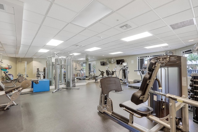 230 Ocean Grande Blvd Unit 501, Jupiter, FL 33477 - workout area with baseboards and a paneled ceiling