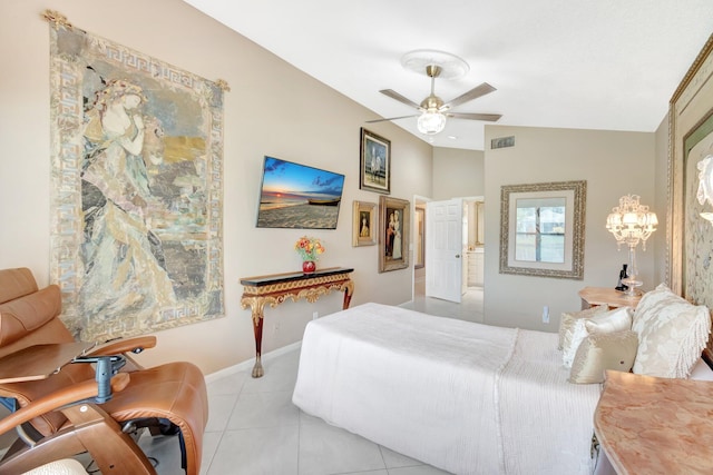 7780 Lake Champlain Ct, Delray Beach, FL 33446 - bedroom with light tile patterned floors, baseboards, and ceiling fan